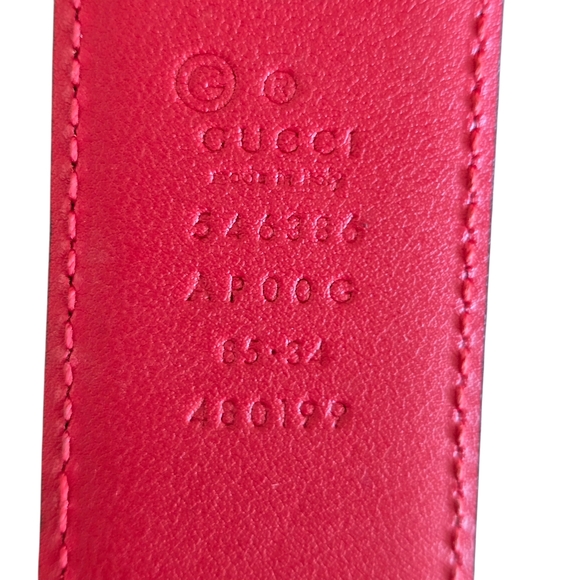 GUCCI Interlocking GG Red Leather Belt – 1.5\